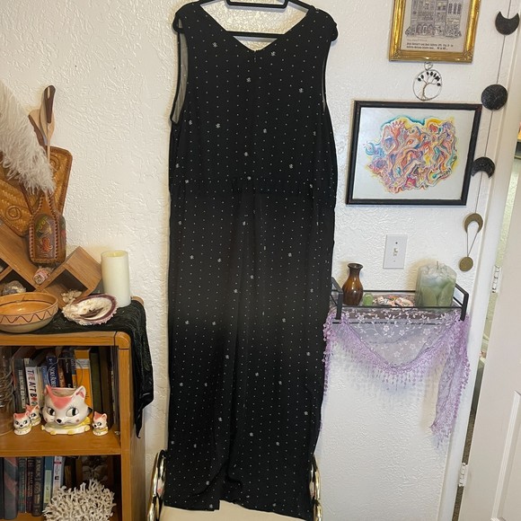 🌻Ava & Viv {1X} Black/White Sleeveless Pantsuit/Jumpsuit Wide Leg - Picture 2 of 9